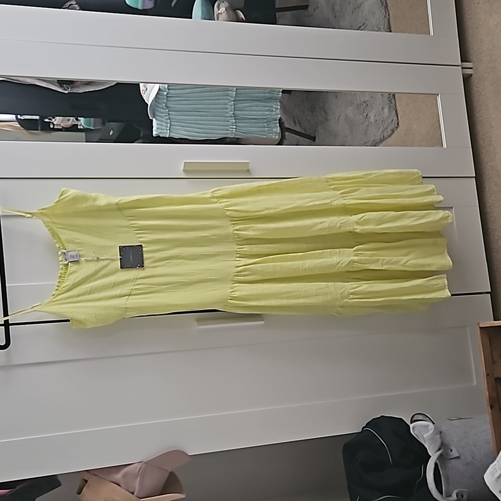 Haute Hippie Fluorescent Yellow Maxi Dress with pockets :)